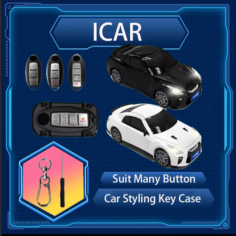 

For Nissan GTR Car Model Key Case for Nissan Qashqai X-Trail T32 T31 Juke J10 J11 Kicks Tiida Pathfinder Car Key Cover Holder