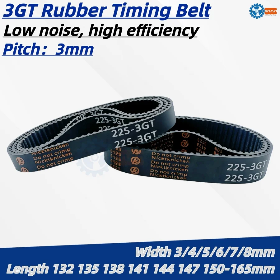 3GT Timing Belt GT3 Belt Length 132mm-165mm Closed Loop Rubber Belt Width 4-9mm 3M Belt Synchronous Belt For 3D Printer Belt