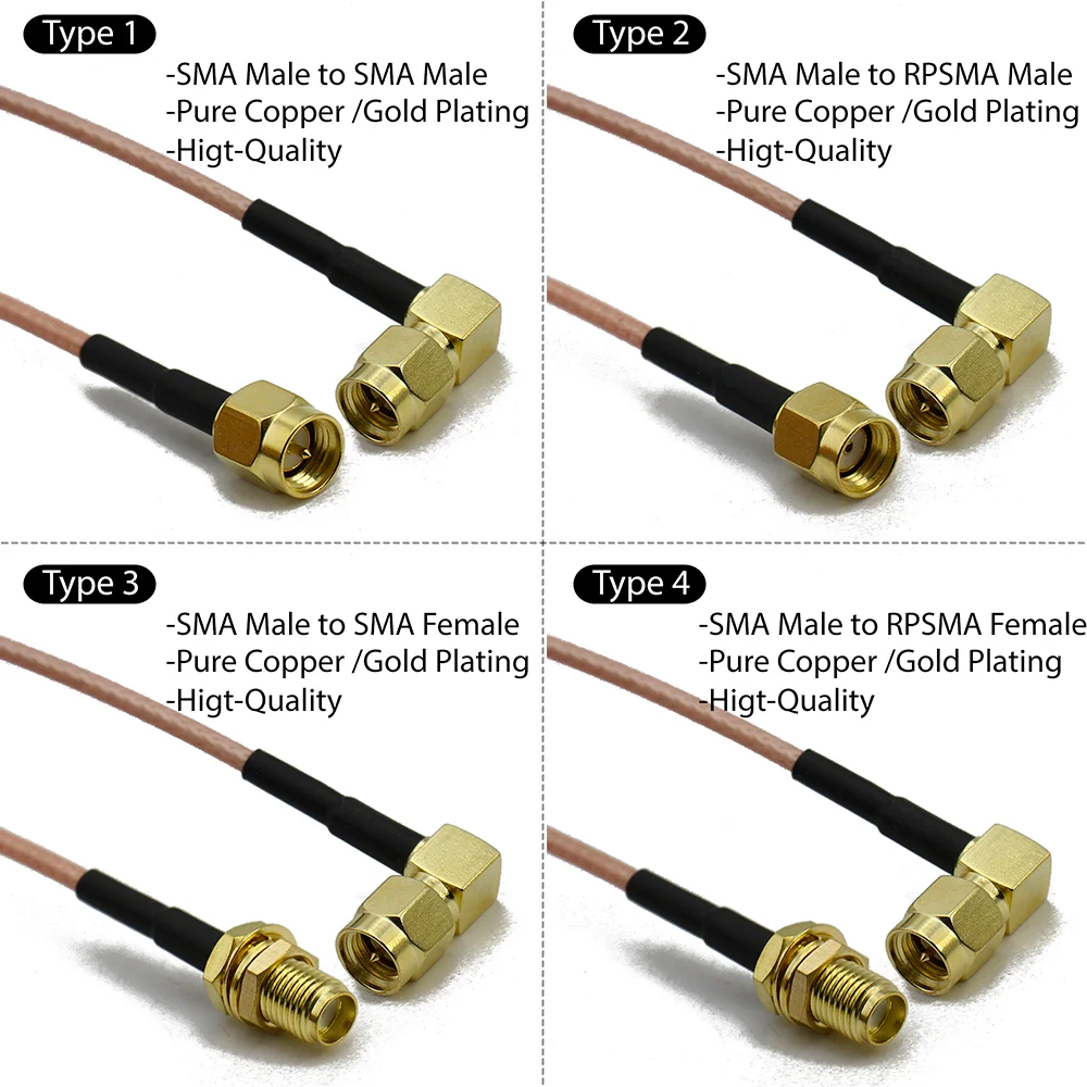 RG316 SMA to SMA Male Female Straight Right Angle Antenna extension jumper RF Pigtail Adapter Cable For WIFI 3G 4G GSM Antenna