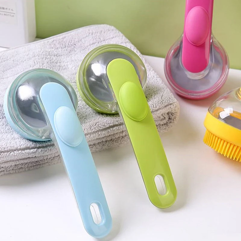 Long Handle Shampoo Brush Bath Brush Scalp Massage Press To Dispense Comb Body Exfoliation Comb Hairdressing Styling Tools