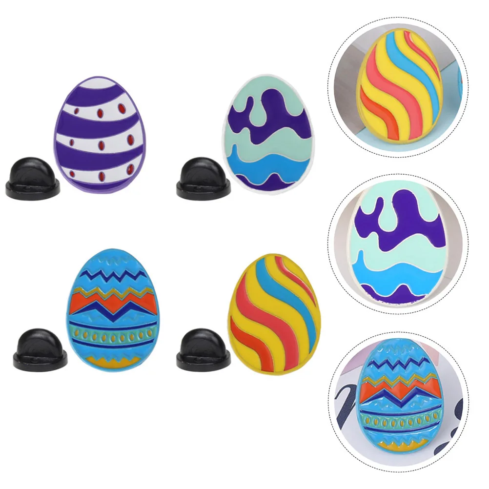 

4pcs Dinosaur Egg Brooch Cartoon Alloy Brooch For Women Girls Clothing Bag Hat Scarf Decor Valentine Birthday Christmas Gift