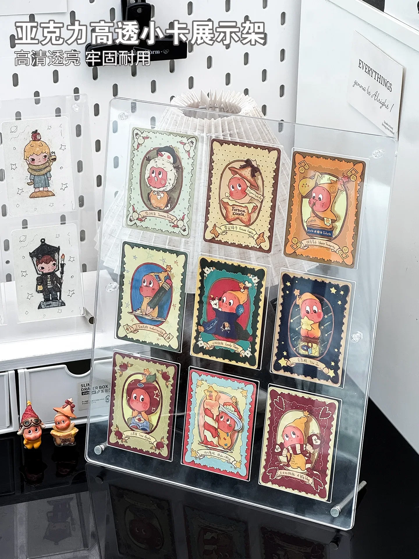 yes4/6/9 Grids Clear Acrylic Trading Card Display Stand 3 Inch Photo Frame Storage Box for Blind Box Cards Collectibles