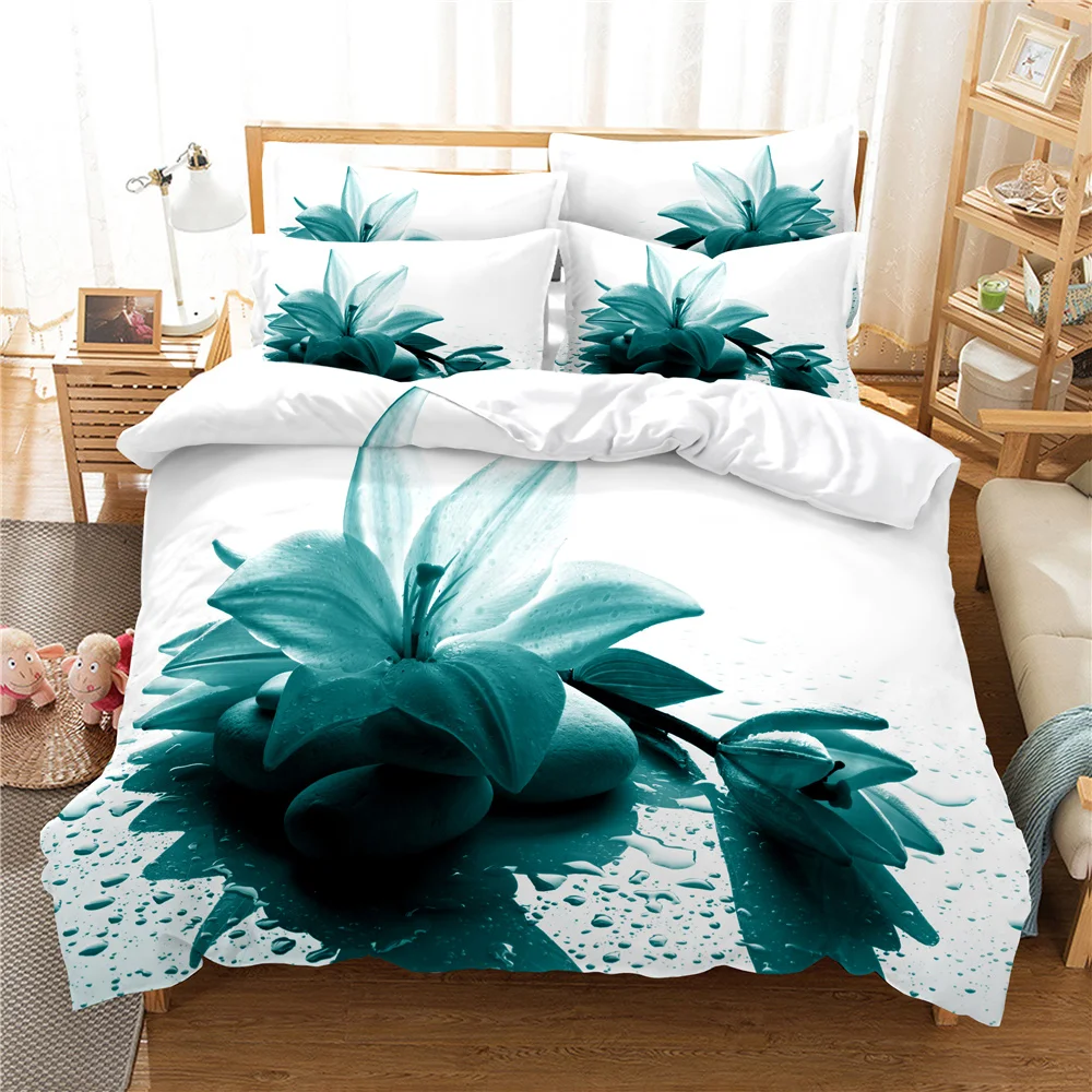 3d Blumen Bettwäsche Digitaldruck Bettbezug-set Bettwäsche Set Bett Abdeckung Baumwolle Königin Bettwäsche Set Schlafzimmer Bett