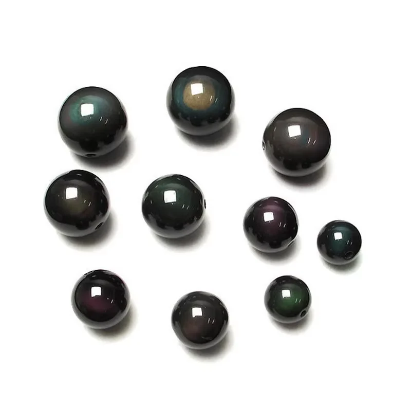 5A Smooth Natural Stone Beads Black Obsidian Round Loose Spacer For Jewelry Making DIY Charm Bracelets Necklace Accessories 15" view 5