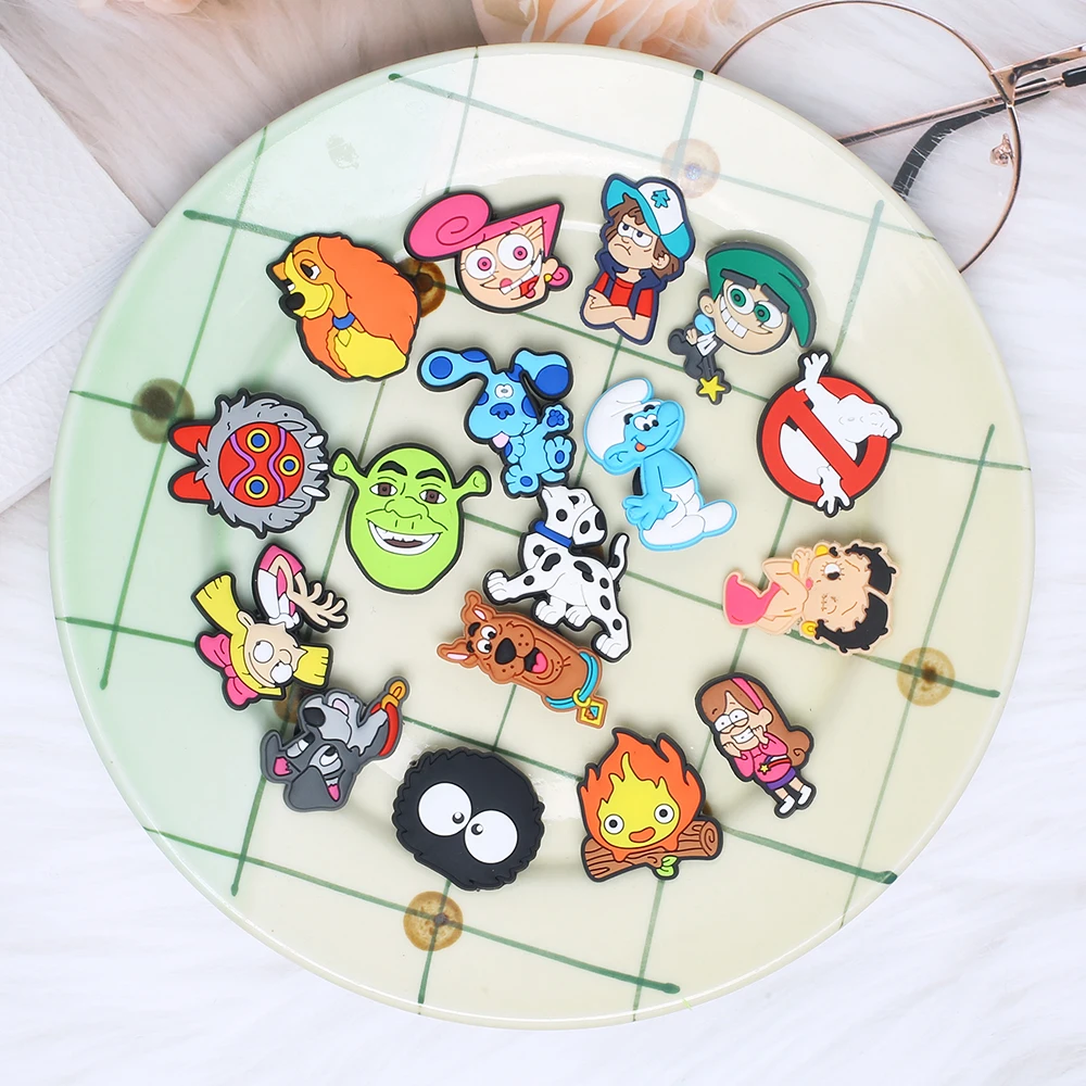 Single Sale 1pcs Various Classic Cartoons Shoe Charms Accessories Decorations PVC Classic Clog Buckle for Kids Party Xmas Gifts