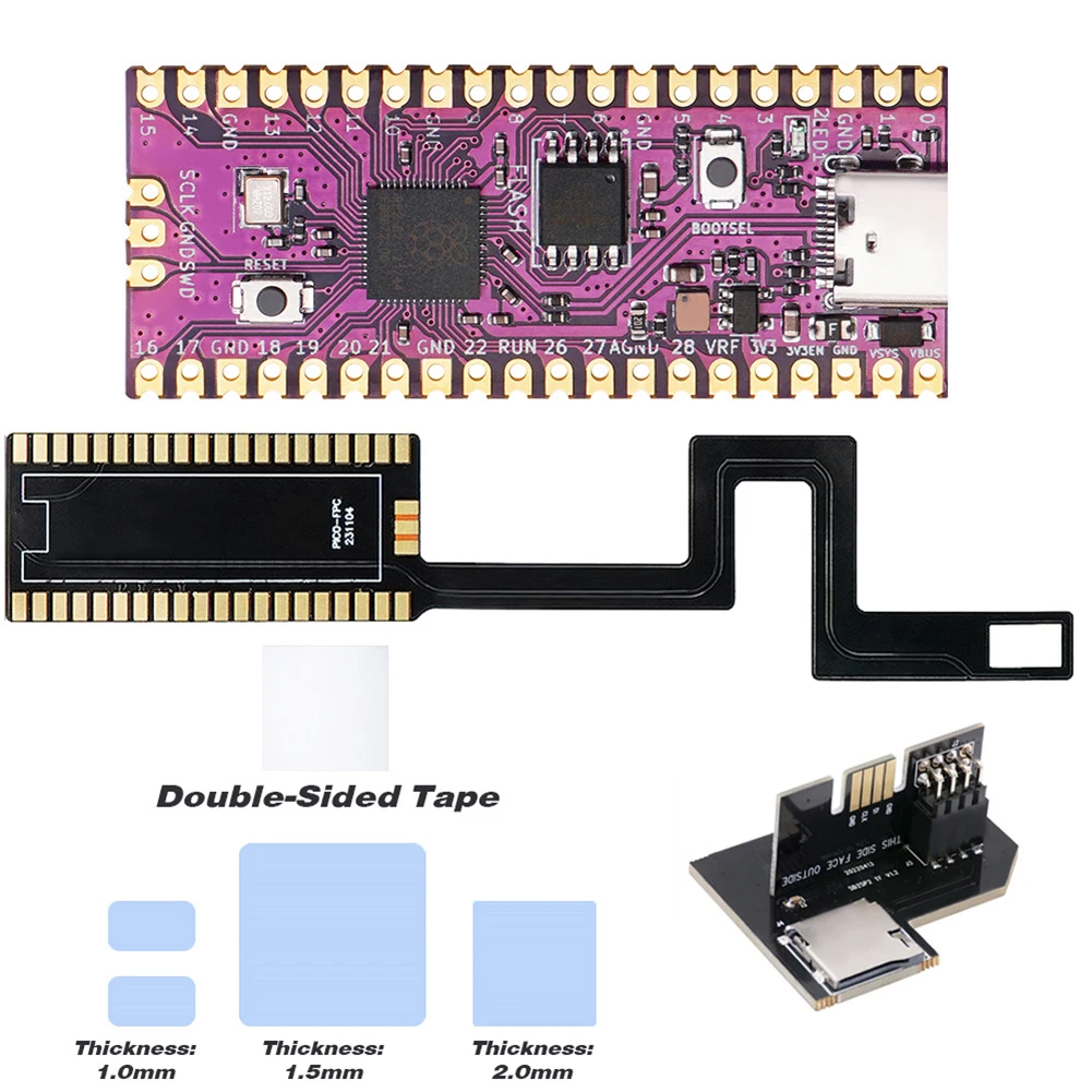 For Raspberry Pi Pico Picoboot FPC Flex Cable with SD2SP2 Adapter GC2SD Card Reader Replace Flex Ribbon Cable for Gamecube NGC