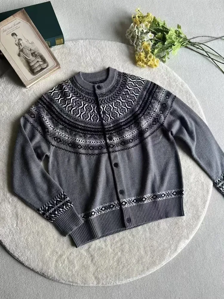 Trendy Slim Fit Knitted Sweater Jacket Mens Vintage Buttoned Stand Collar Knit Cardigan For Men Fall Winter Vintage Sweatercoats