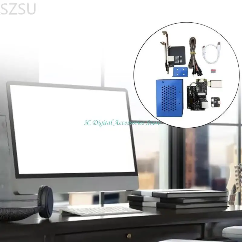 SZSU BliKVM HAT Server KVM 1080P with Metal Blue Case O & M KVM Remote Controllers