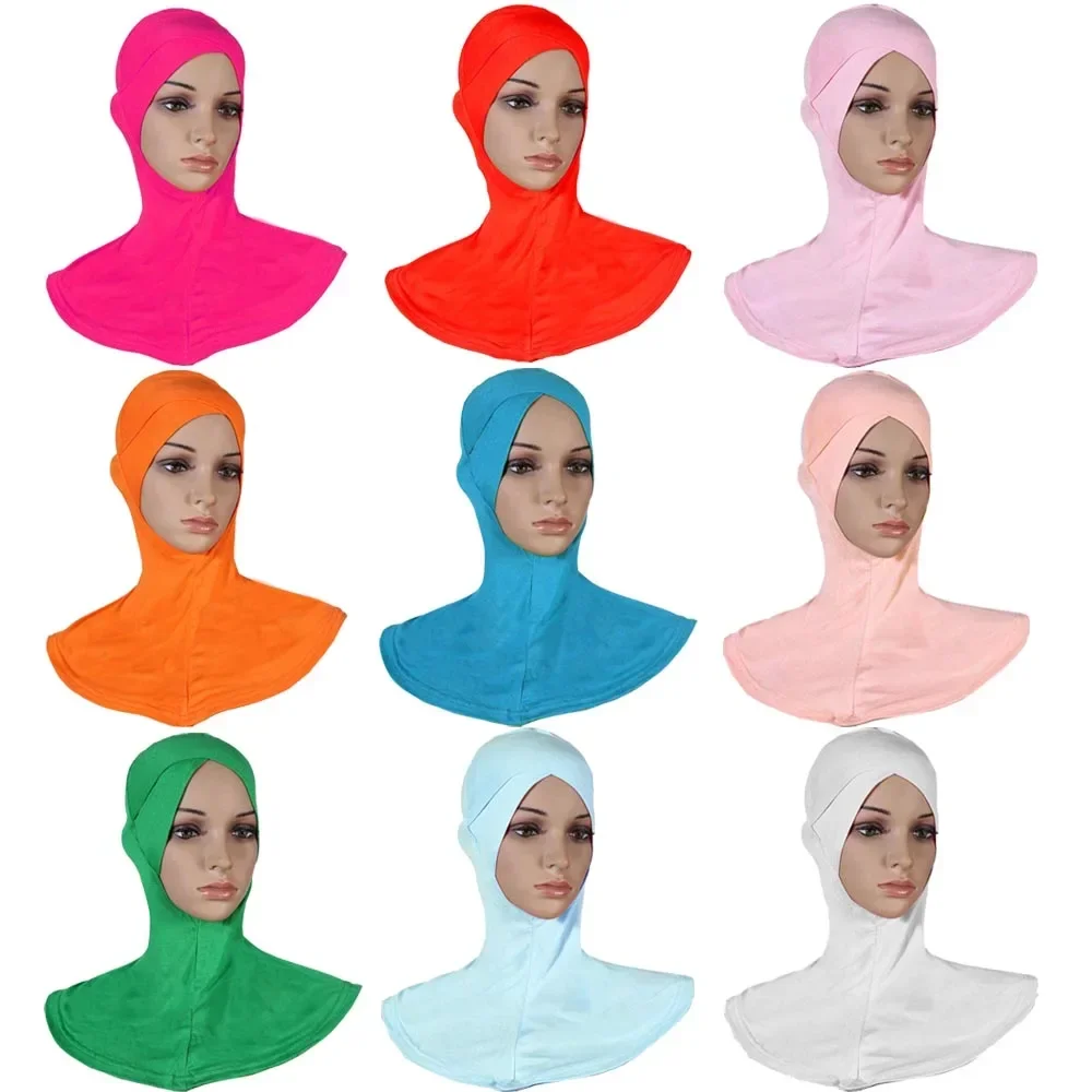

Muslim Under Scarf Inner Hat Chemo Cap Bone Bonnet Neck Full Cover Hijab Amira Women Islamic Ninja Ramadan Headwear Middle East