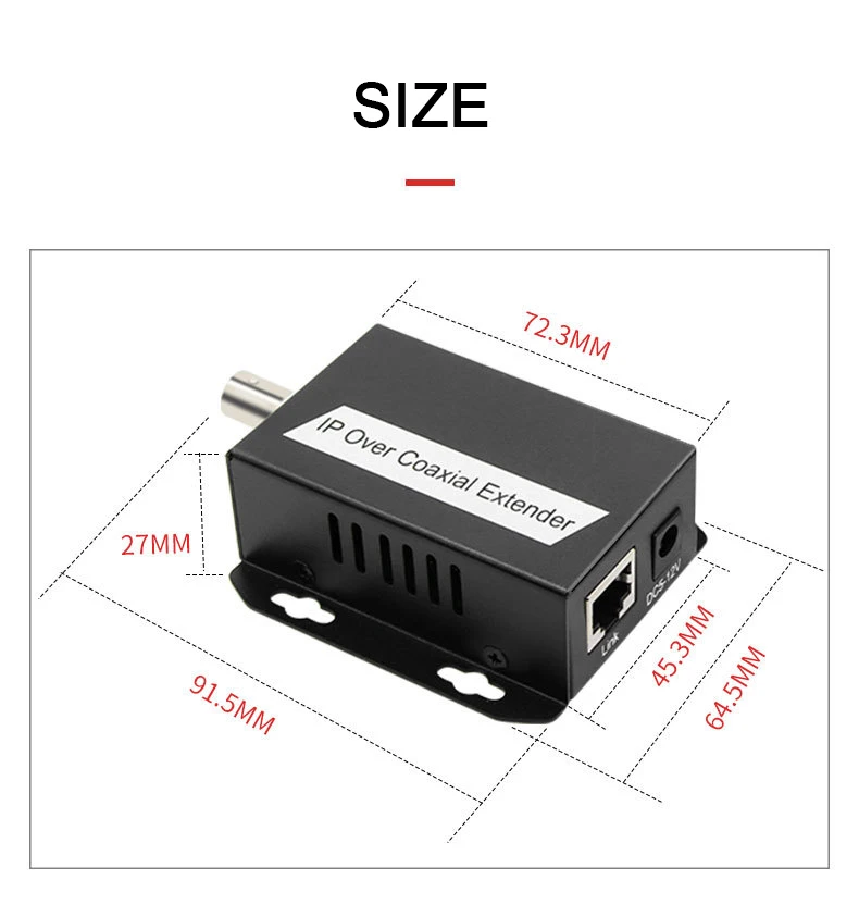 1 para przedłużacz Ethernet IP nad zestawem sieciowym HD koncentrycznym kabel koncentryczny EoC przedłużacz transmisji do kamer CCTV bezpieczeństwa