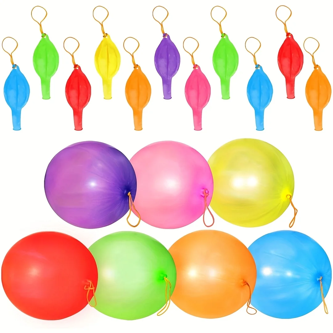 Punch Balloons, Party Favors Heavy Duty Punching Balloons with Rubber Bands For Kids Birthday Decorations Party Balloons Wedding