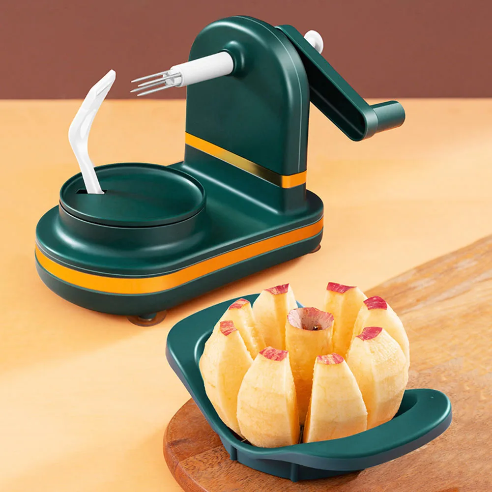 3-in-1 Hand-cranked Rotating Fruit/Vegetable Peeler Stainless Steel Blades Apple Cutter Household Peeling Machine Kitchen Gadget
