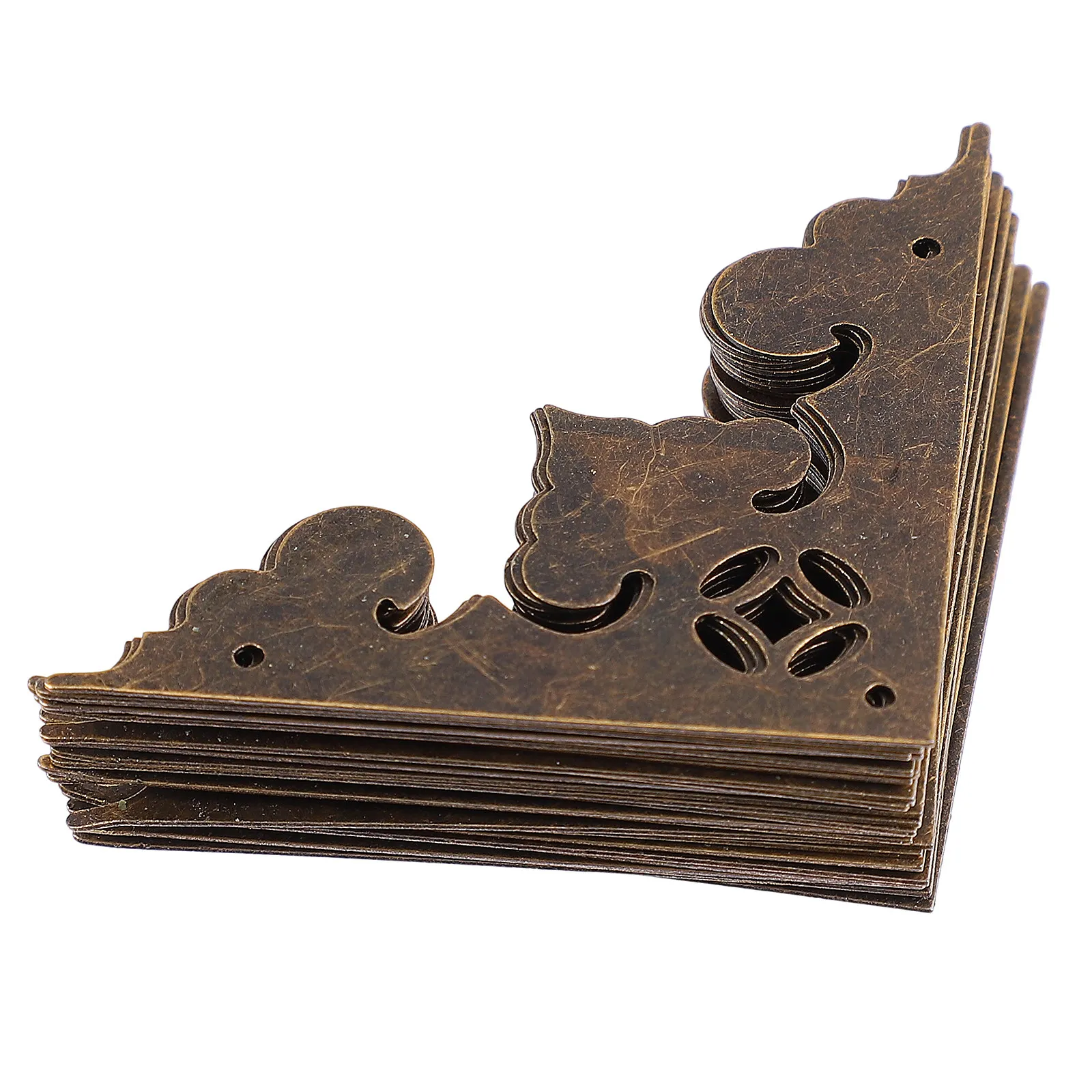 24Pcs Box Corner Protectors Vintage Metal Decorative Guards for Jewelry Boxes Wooden Cabinets Furniture Chests Square