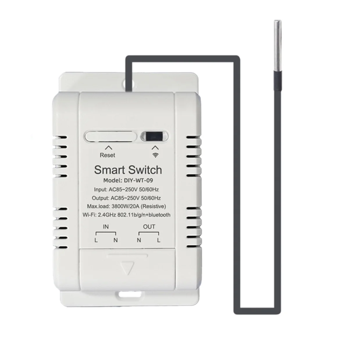 WiFi Temperature Switch with 2M Sensor EWelink Smart WiFi 20A Thermostat Temperature Switch Supports Voice Control