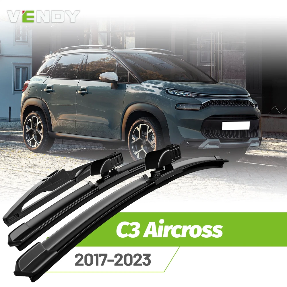 Vordere und hintere Wischerblätter-Set für Citroen C3 Aircross 2017–2023, Windschutzscheiben-Regenbürsten, 26 Zoll + 16 Zoll + 8 Zoll