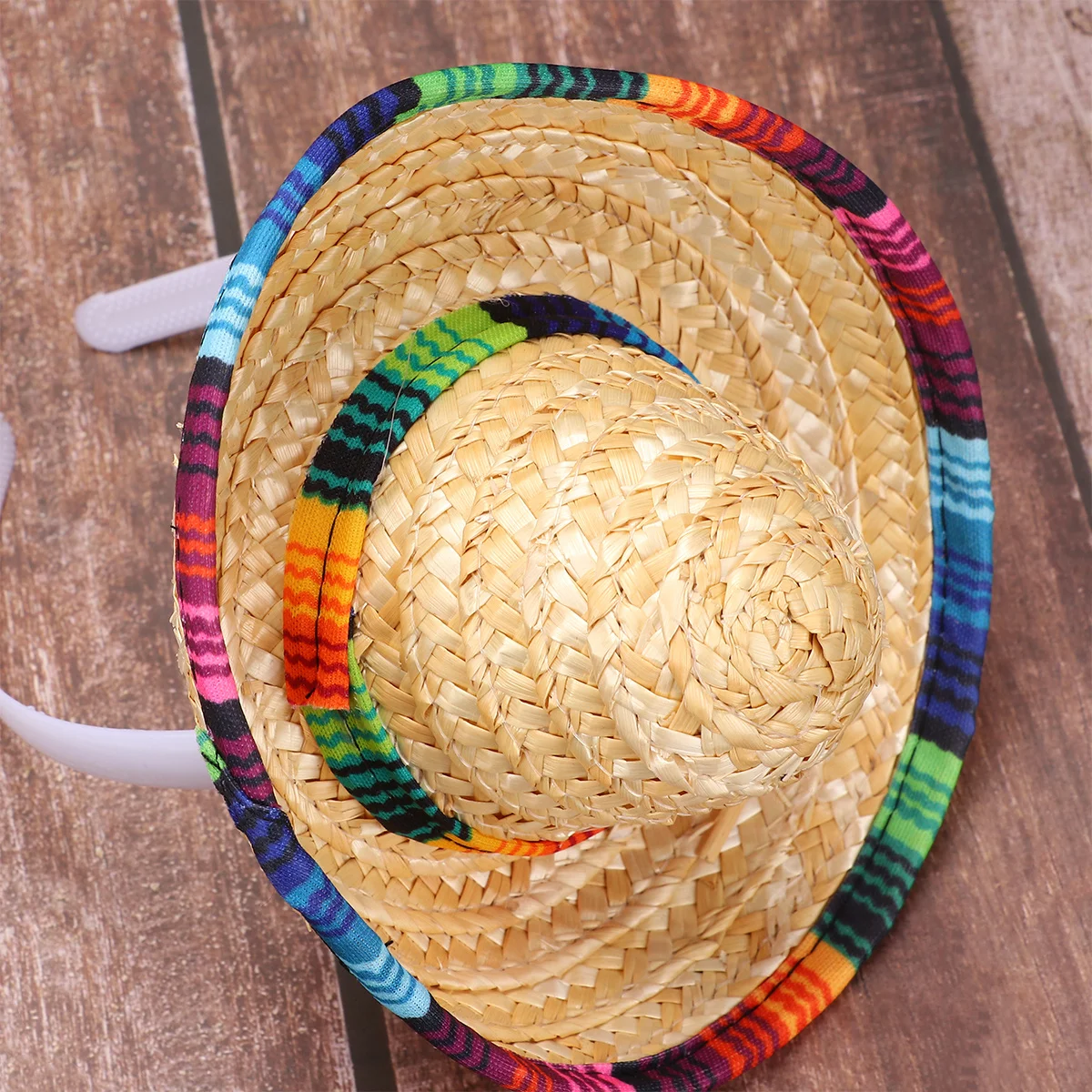 

3Pcs Mini Hats Mexico Folk Style Straw Sombrero Uv Resistant Sun Protection Hat for Festival Wear Mexican Straw Hats