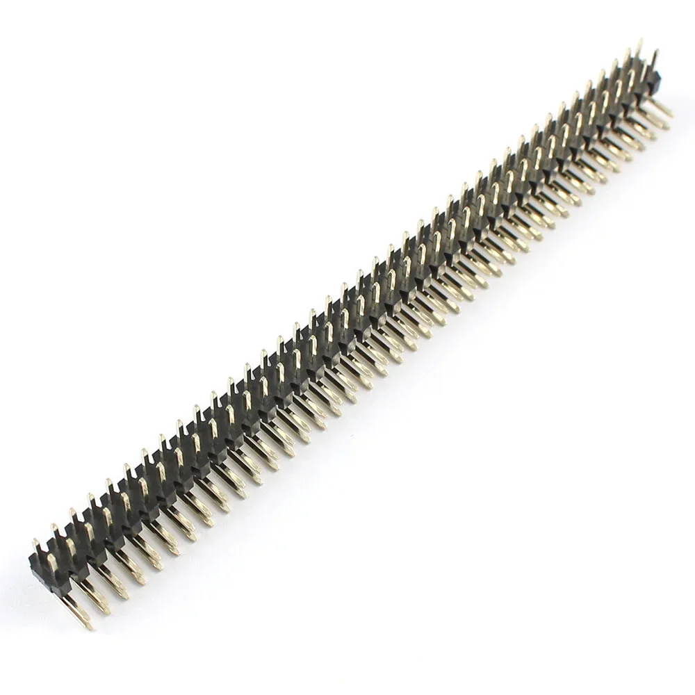 50pcs 2mm 2.0mm Pitch 2x40 80 Pin Right Angle Male Double Row Pin Header Strip Gold Plated 90 Degree