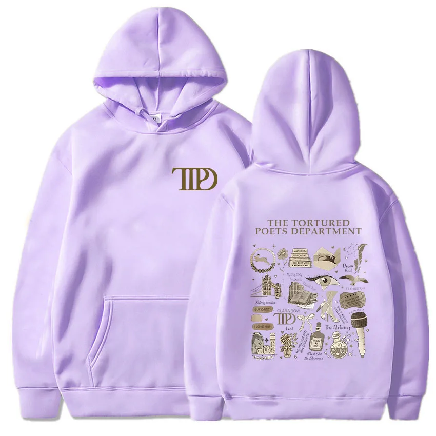 The Tortured Poets Department Album Double Sided Print Hoodies Men Women Harajuku Hip Hop Punk Sweatshirts Fashion Streetwear