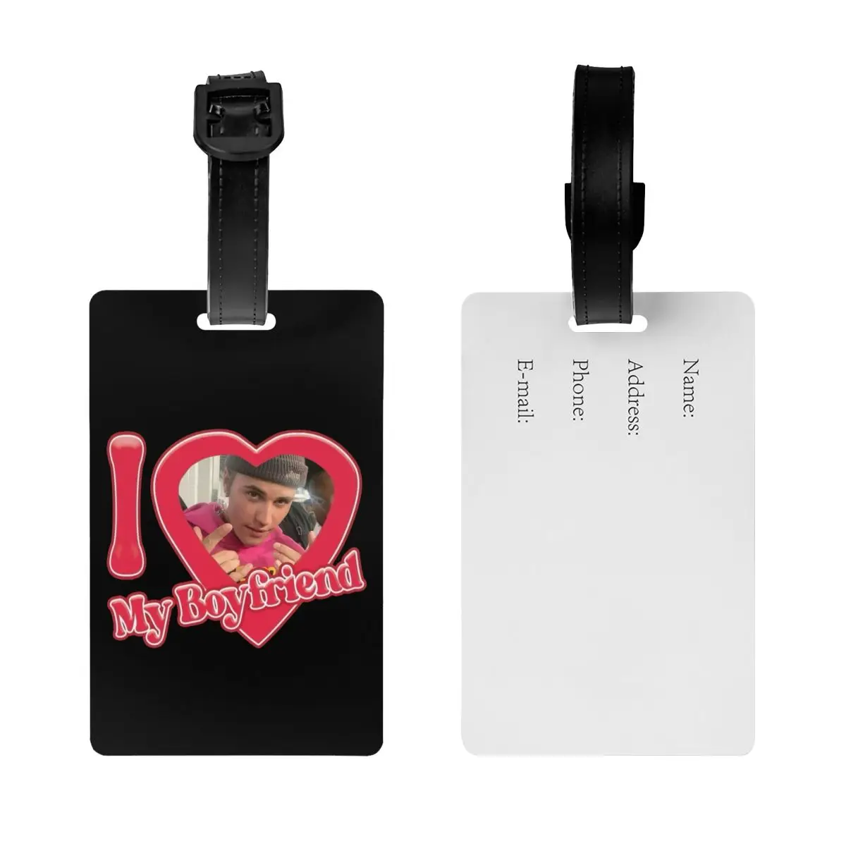 カスタム ジャスティン ビーバー My Boyfriend スーツケース用荷物タグ プライバシー カバー ネーム ID カード