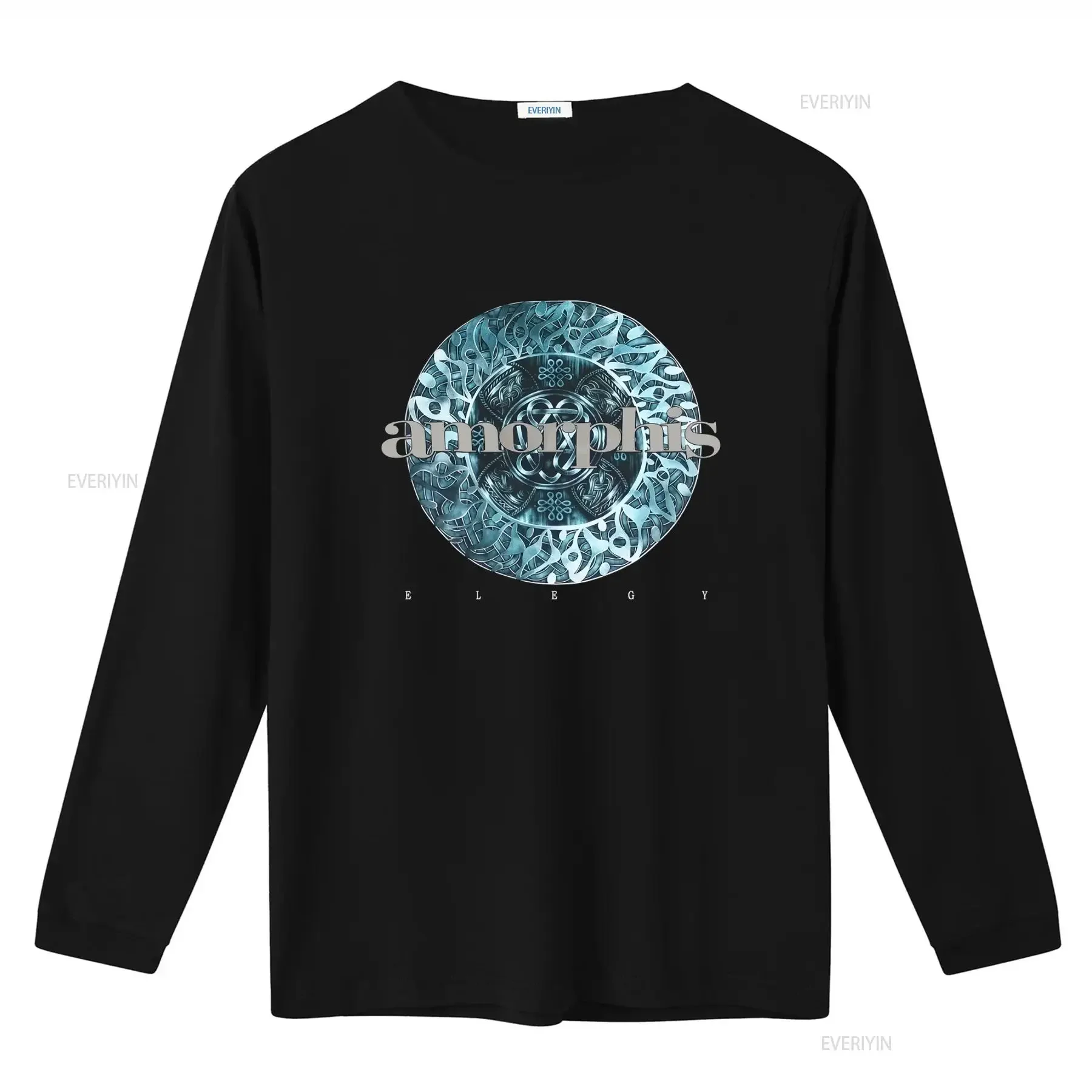 Amorphis Elegy 1996 Design T Shirt Black Cotton Men's Sizes S 5XL Band Merch vintage Washed Stretched Slightly Versatile