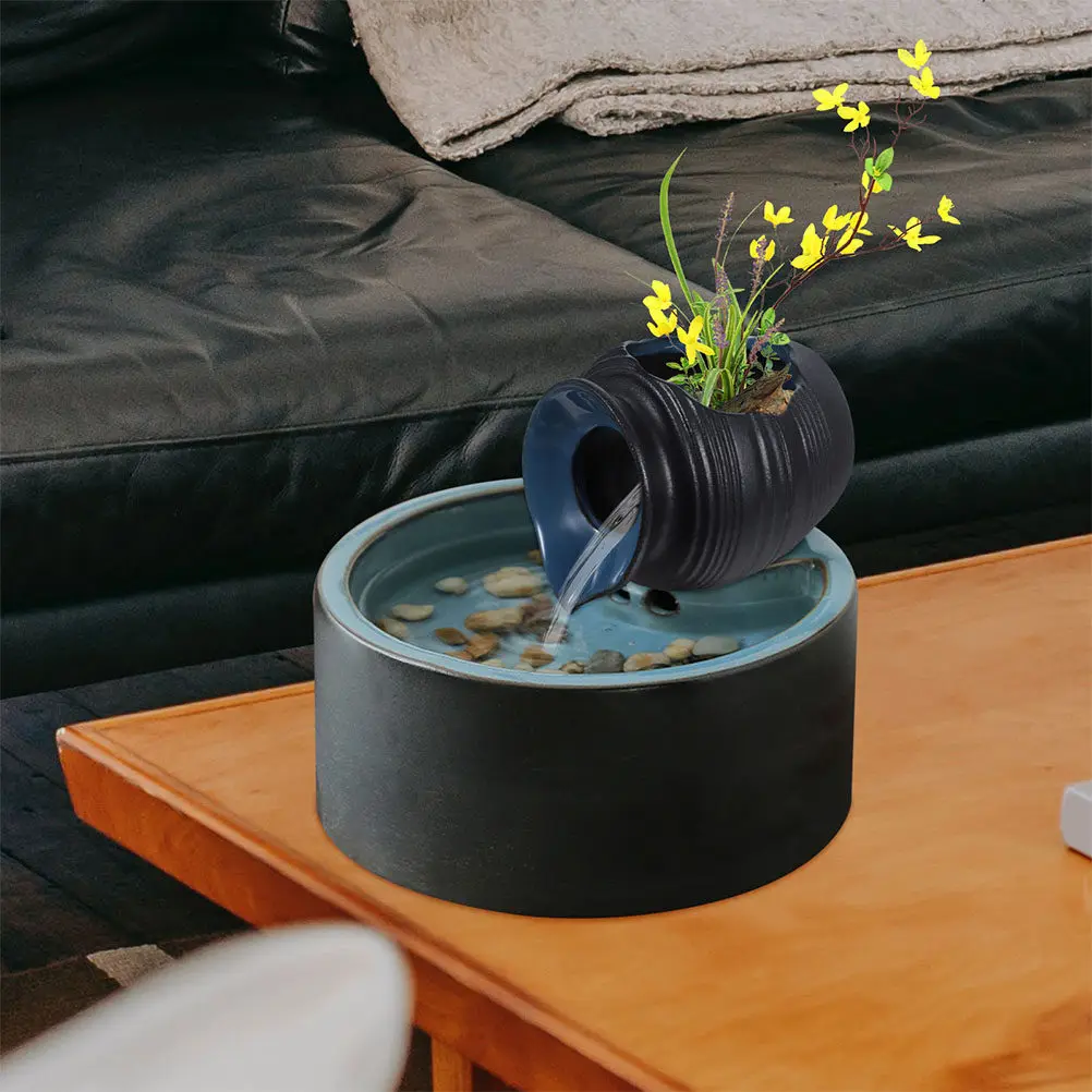 

Circulating Waterfall Ceramic Jar Outdoor Fountain Pot Jar Fish Tank Decor Water Circulation System Garden Landscape Fountain
