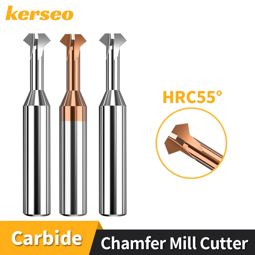 

Твердосплавная фреза Kerseo 60 ° /90 ° /120 ° Фреза для снятия фаски Верхняя нижняя фаска для металлических концевых фрез с ЧПУ