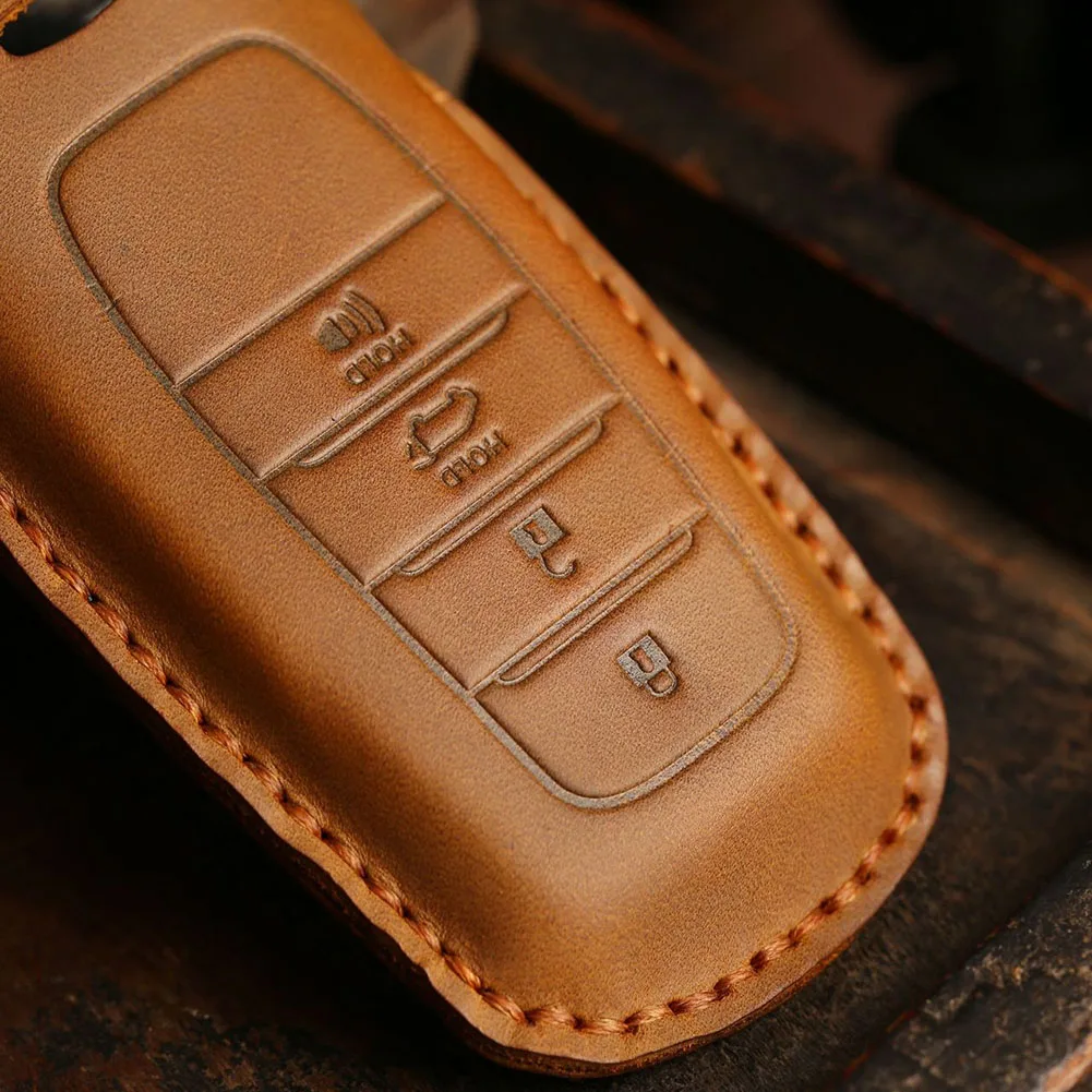 Stylish Leather Key Cover Case for Toyota For Land Cruiser Accurate Button Position and Excellent Protection Stylish