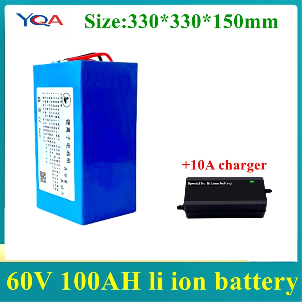 lithium 60V 100AH li ion battery With BMS for 3500W 6000W scooter AGV demo Go Cart Skateboard bike +10A charger