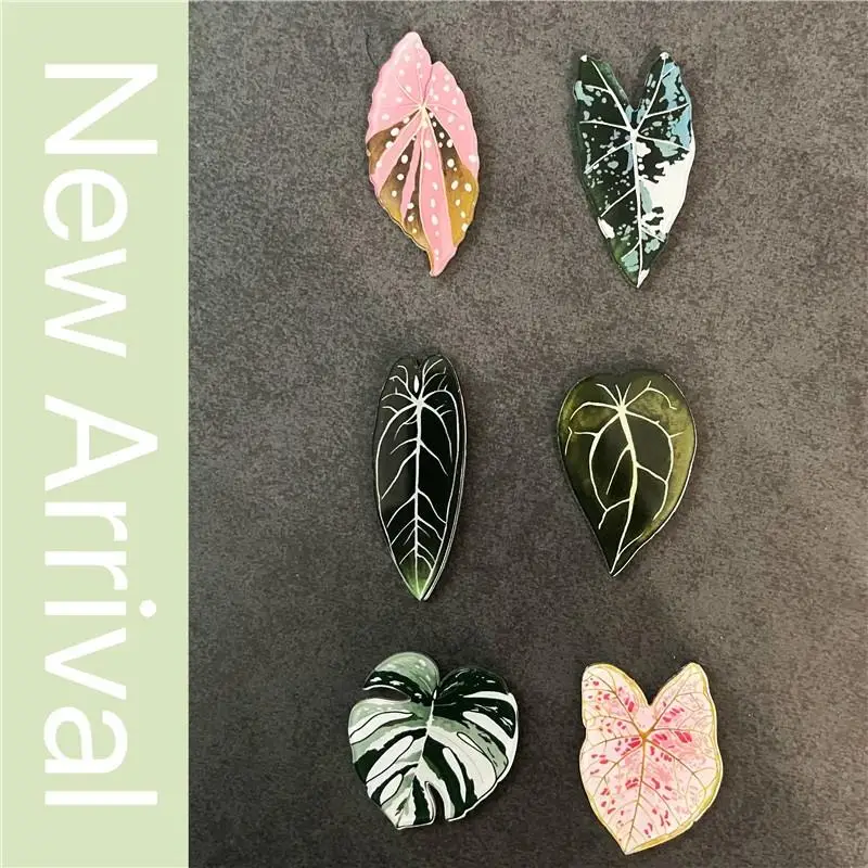 12Pcs Begonia And Monstera Fridge Magnet With Bright Artistic Designs Sturdy Build Perfect Plant Lovers Decor