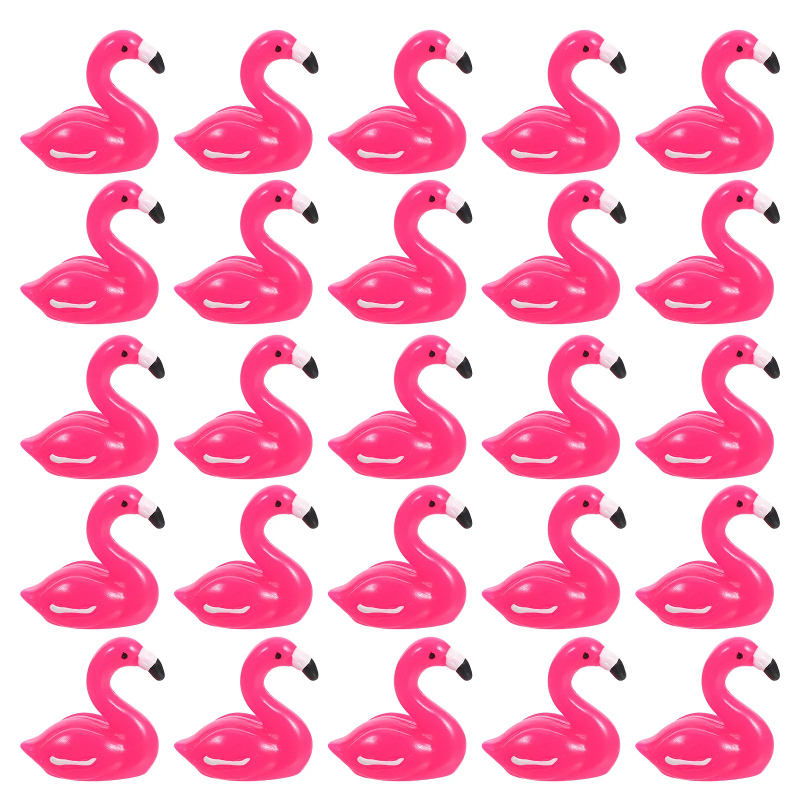 100Pcs Mini Flamingo Statues Resin Tropical Miniature Sculptures for Fairy Gardens Potted Plants Cake Toppers Wedding Party