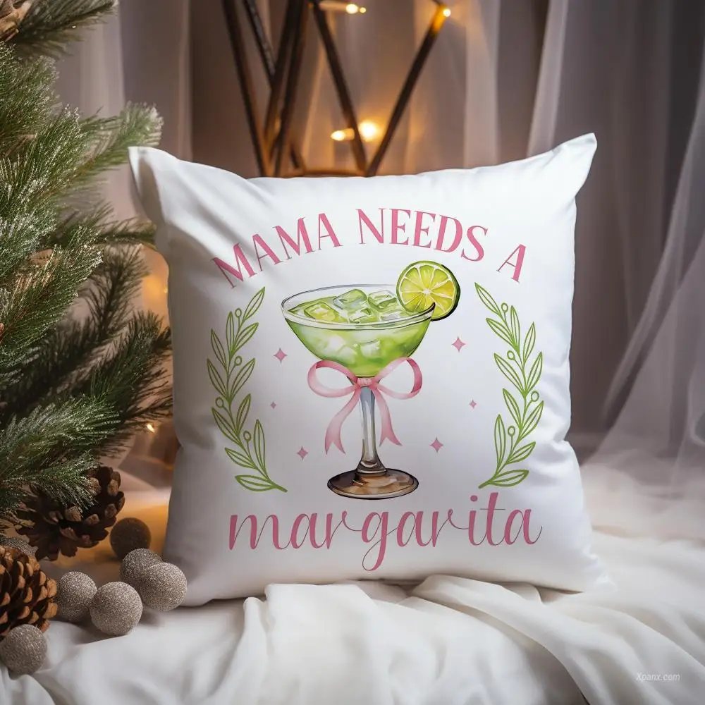 Fresh Cocktail Cushion Cover Premium Comfort Reversible Pillow Cove -Two in One Design for Any Room & Car Interior