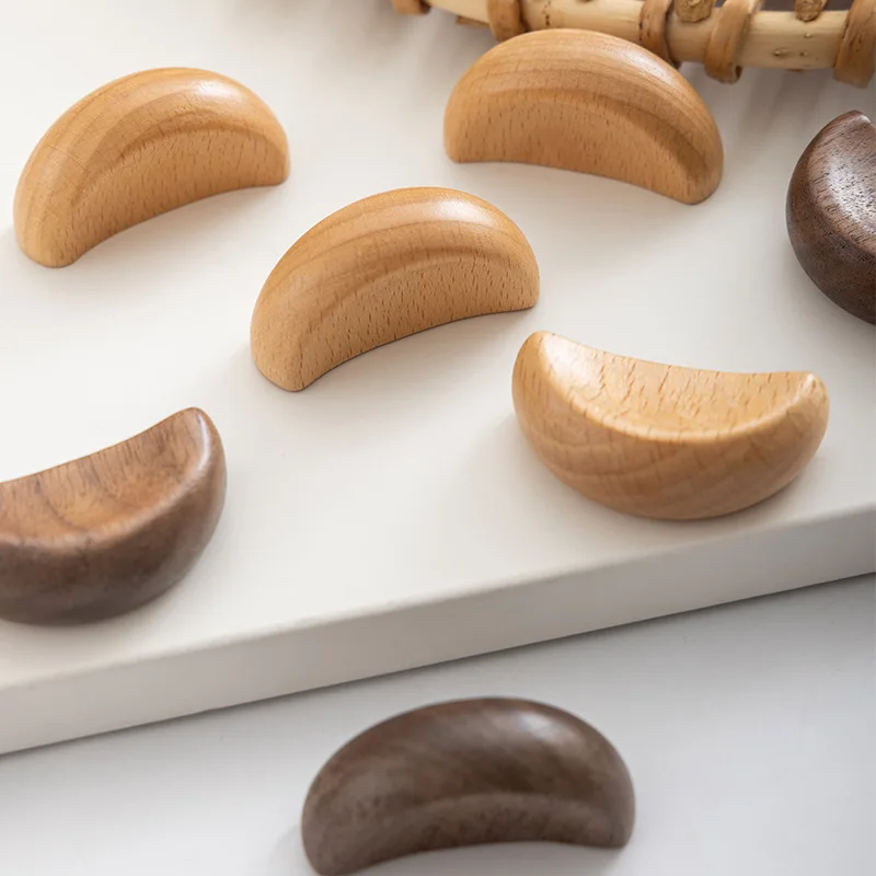 Log Color Cabinet Pulls Cabinet Door Handle Wardrobe Door Modern Simple Wooden Solid Wood Children's Cabinet Drawer Handle