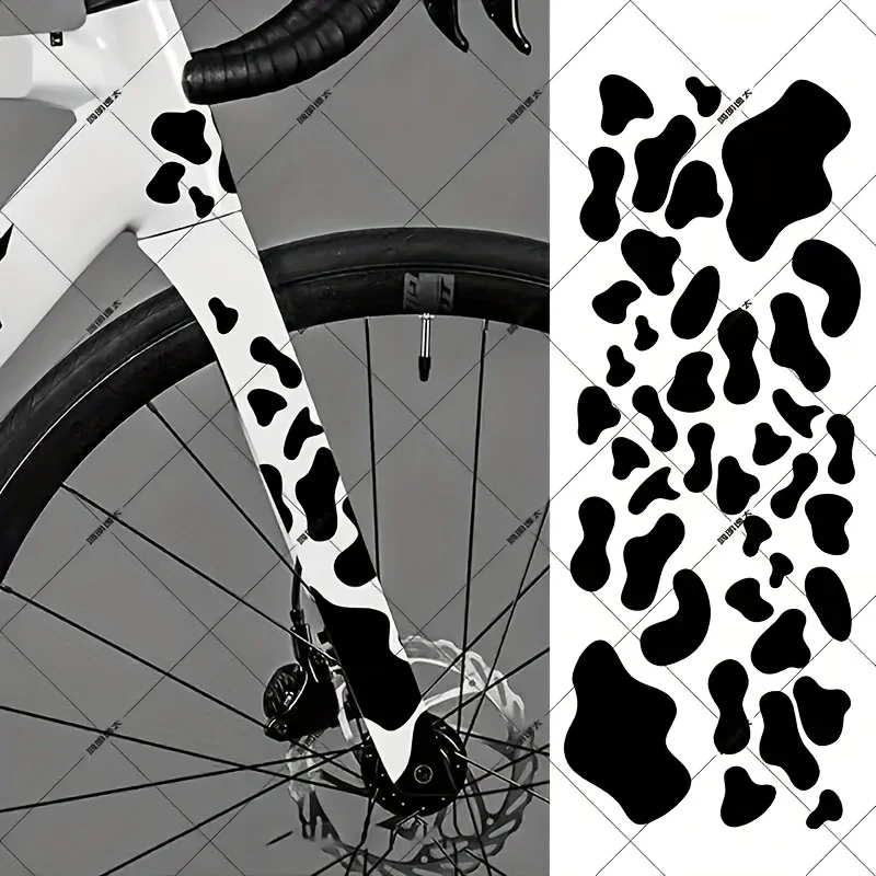 1SET Multi-Style Fahrradrahmen-Dekor-Aufkleber-Set, wasserdichter Vinyl-Aufkleber mit Graffiti-Kuhmuster-Cartoon-Mustern