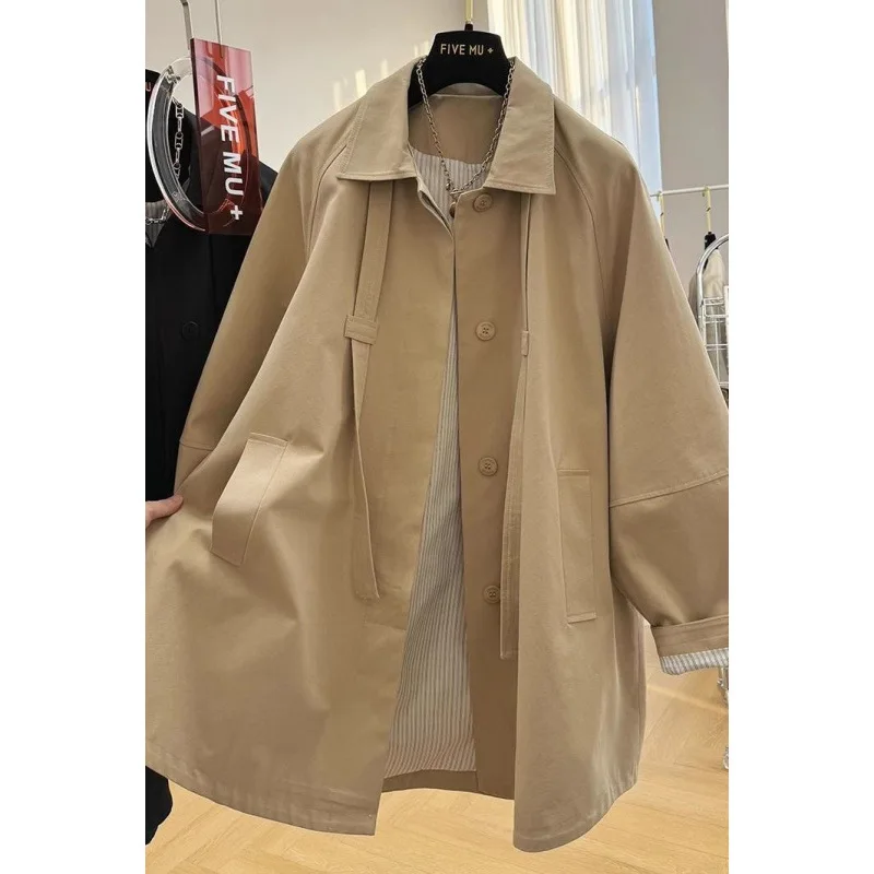 

2026 New Model High-End Stylish Loose Casual Mid-Length Trench Coat For Women, Spring And Autumn Thin Elegant Workwear Jacket