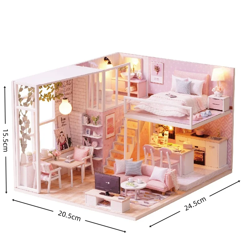 غرفة أميرات OUZEY Serene Life، بيت دمية خشبي ثلاثي الأبعاد، هدية إبداعية للفتيات المراهقات #6