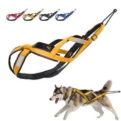 Reflective Dog Sled Harness Waterproof Big Dog Sledding Harnesses Pet Training Pull Strength Strap for Dogs Skijoring Scootering