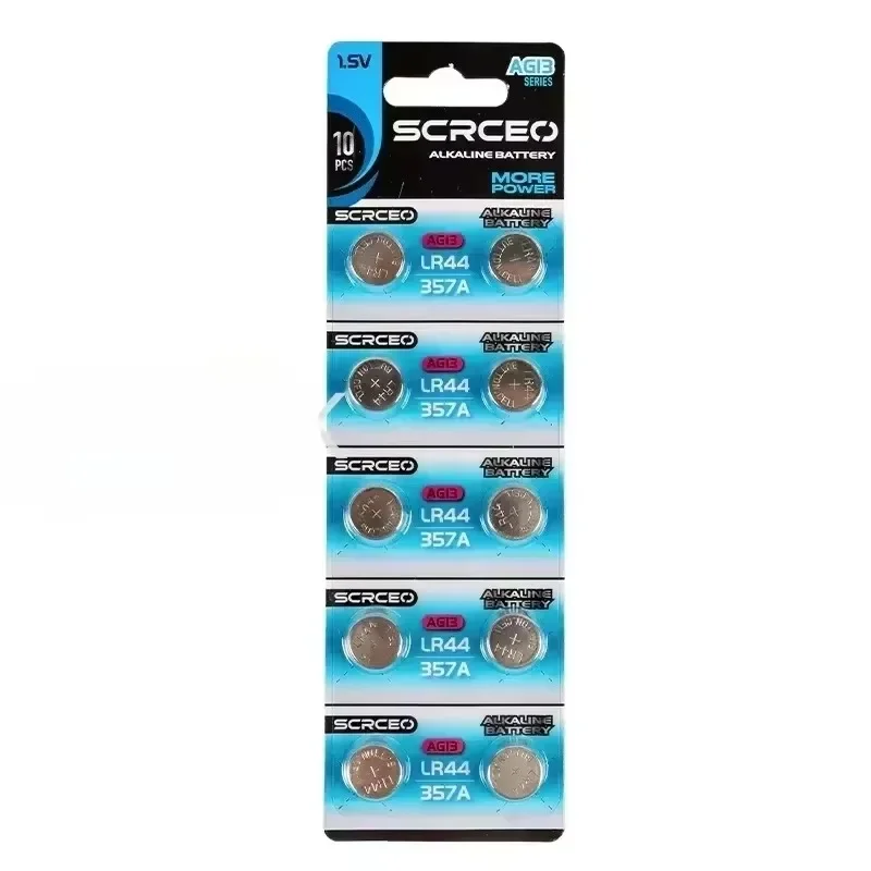 Long Lasting 1.5V Alkaline Button Battery LR44 AG13 SR44 A76 for Watch, Calculator, Toys, Scales - Multi-Pack Option Available