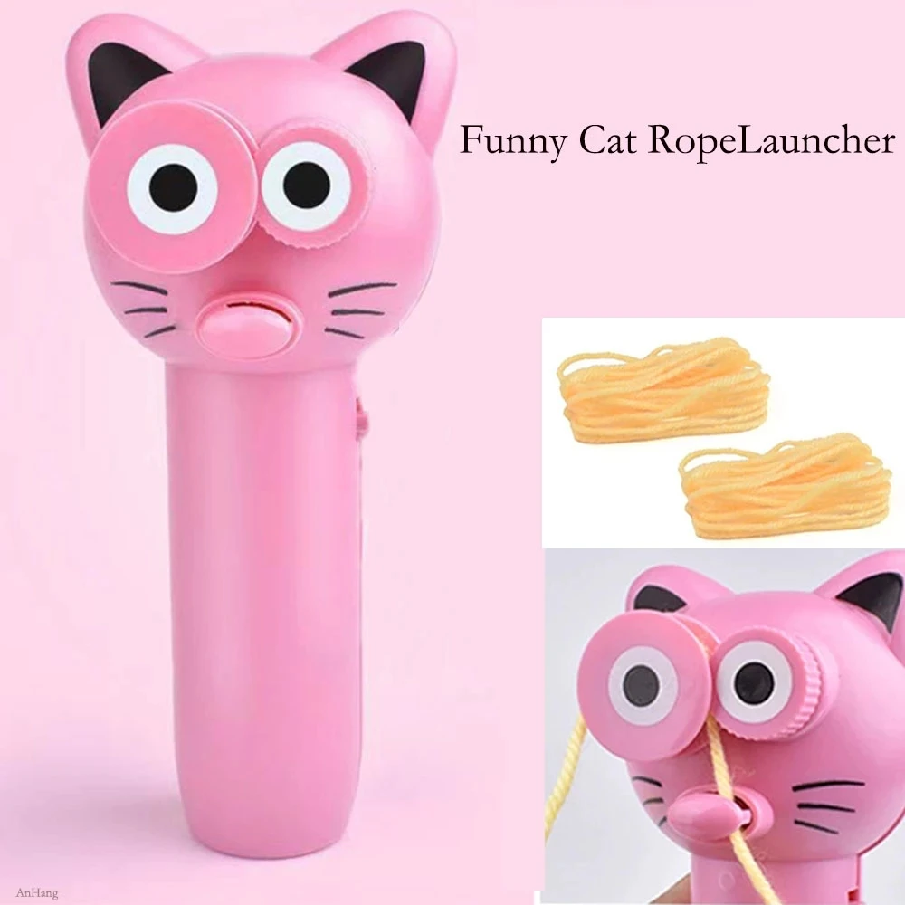 Cut Cat String Rope Launcher Propeller Brinquedos Cute Cat String Controller Rope Flying Funny Party Brinquedo elétrico para crianças Xmas Gifts