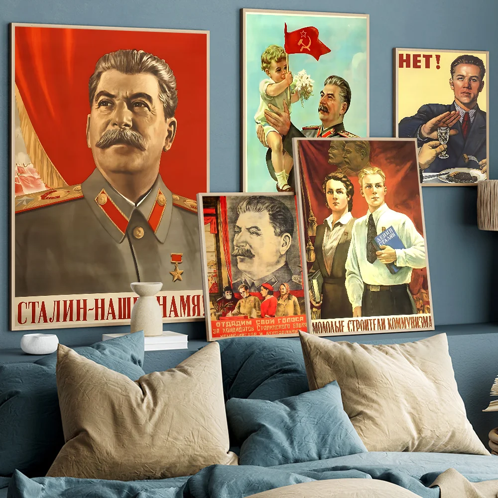 

Return Red USSR CCCP Russian Stalin Classic Vintage Posters HD Quality Wall Art Retro Posters For Home Room Wall Decor