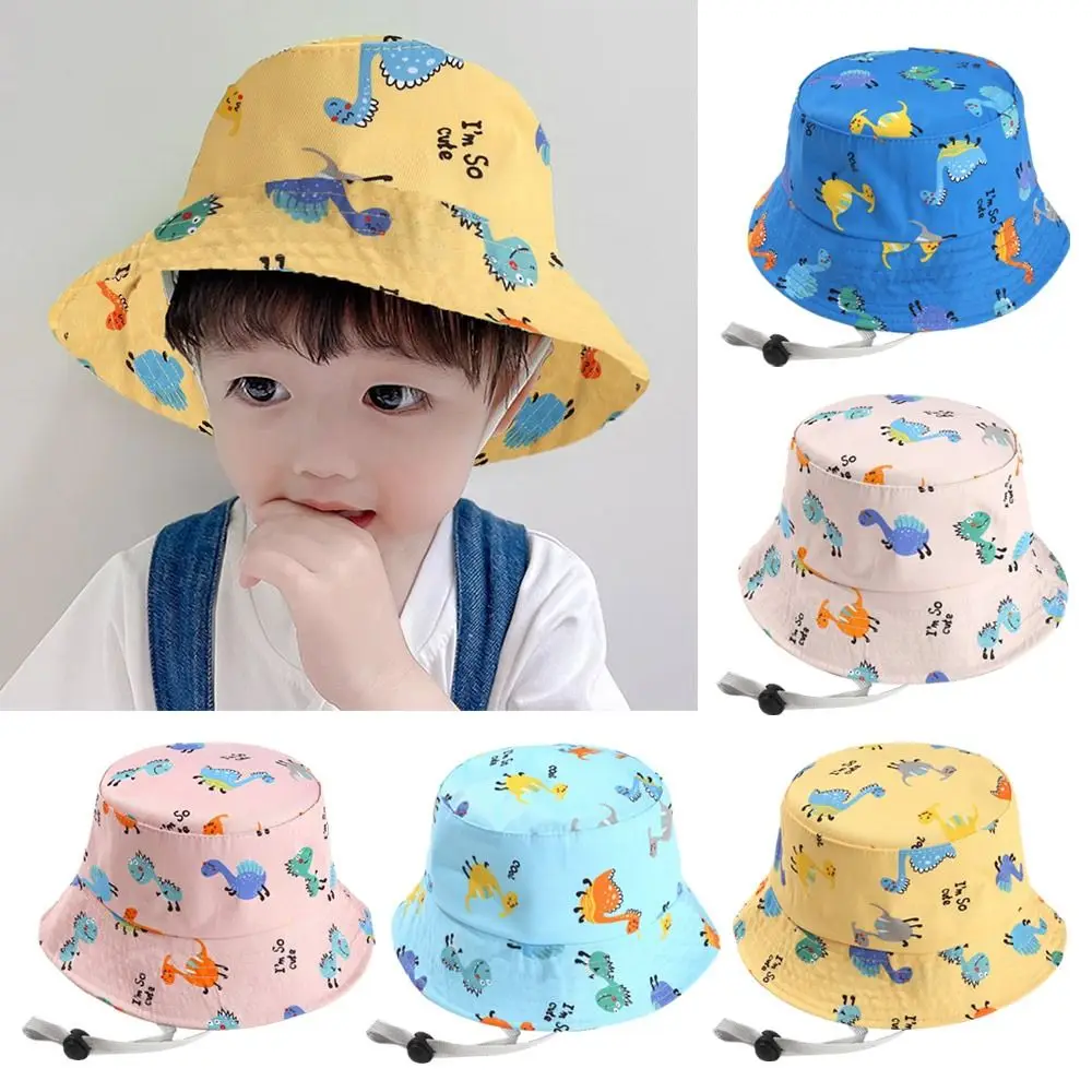 Summer Baby Hat Boy Girl Cotton UV Protection Sun Cap Children Panama Beach Kids Bucket Hat Cute Cartoon Infant Caps