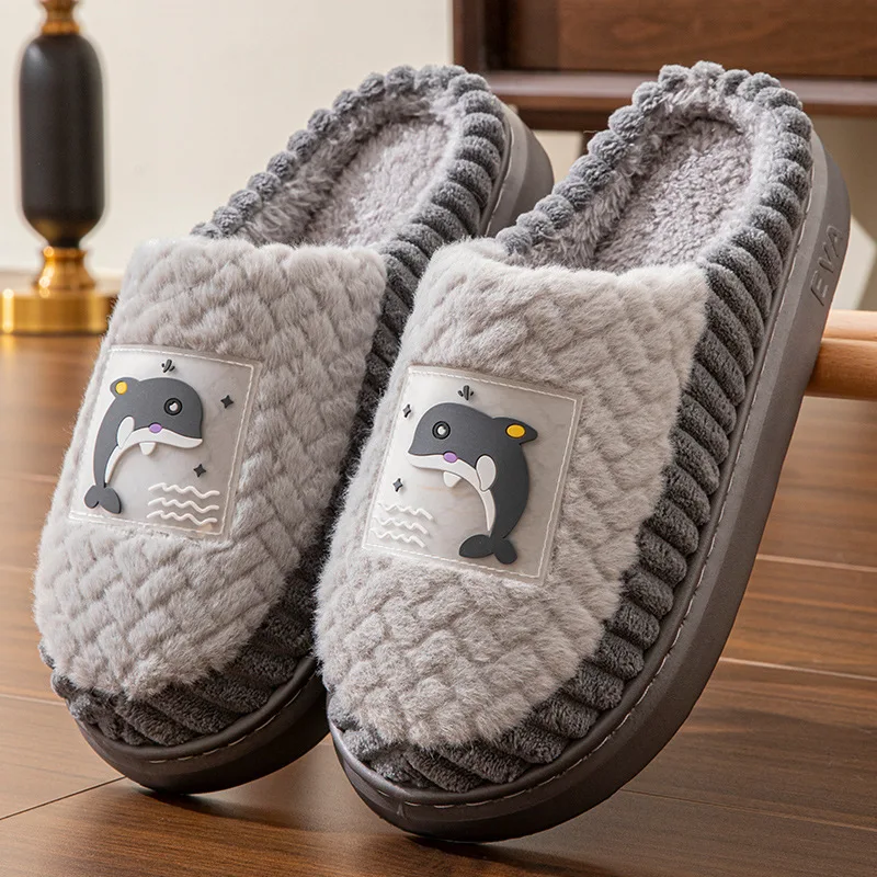 Plus Size 50-51 Men Winter Slippers 2027 Man's Indoor Slippers Fur Home Cotton Flip Flops Warm Plush Man Bedroom Fur Shoes