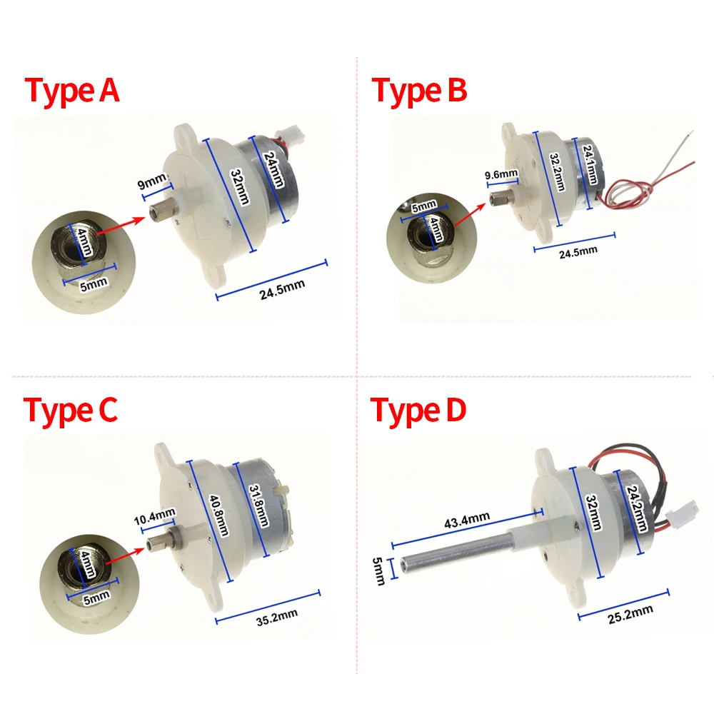 DC 3V 7.4V 12V 3RPM-12RPM Slow Speed 300 Gear Motor CW CCW Large Torque Mute Gear Motor for Light Model