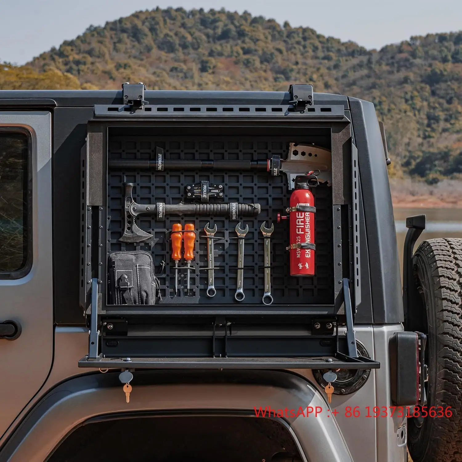 Tacmolle Left&Right SIde Rear Side Storage Box with Concealed Table for Jeep Wrangler JK