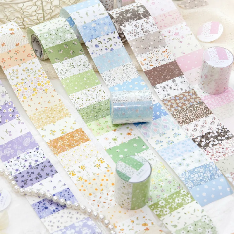 1 Rolle/2 Rollen Blumen-Buchstaben-Serie, Schneidefolienband, Wolken- und Blumendesign, für Studenten-Tagebücher, kreatives DIY-Material, Vintage-Stil