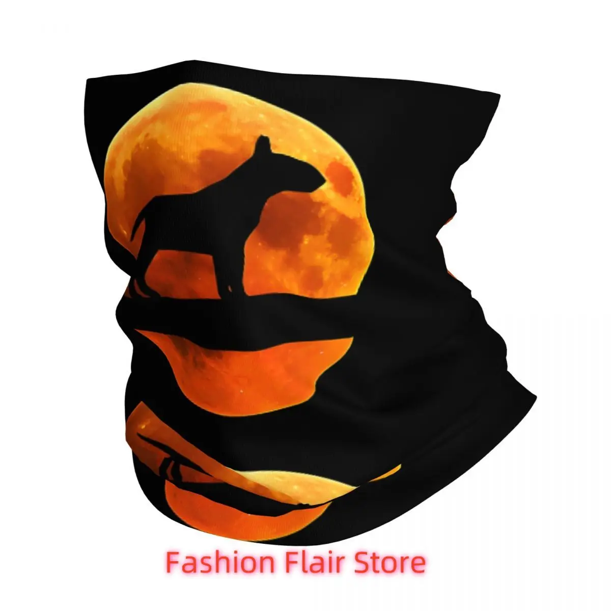 

Bull Terrier Dog Silhouette Moon Neck Gaiter Face Scarf Cover Neck Gaiter Men Women Bandana Scarf Thin Summer