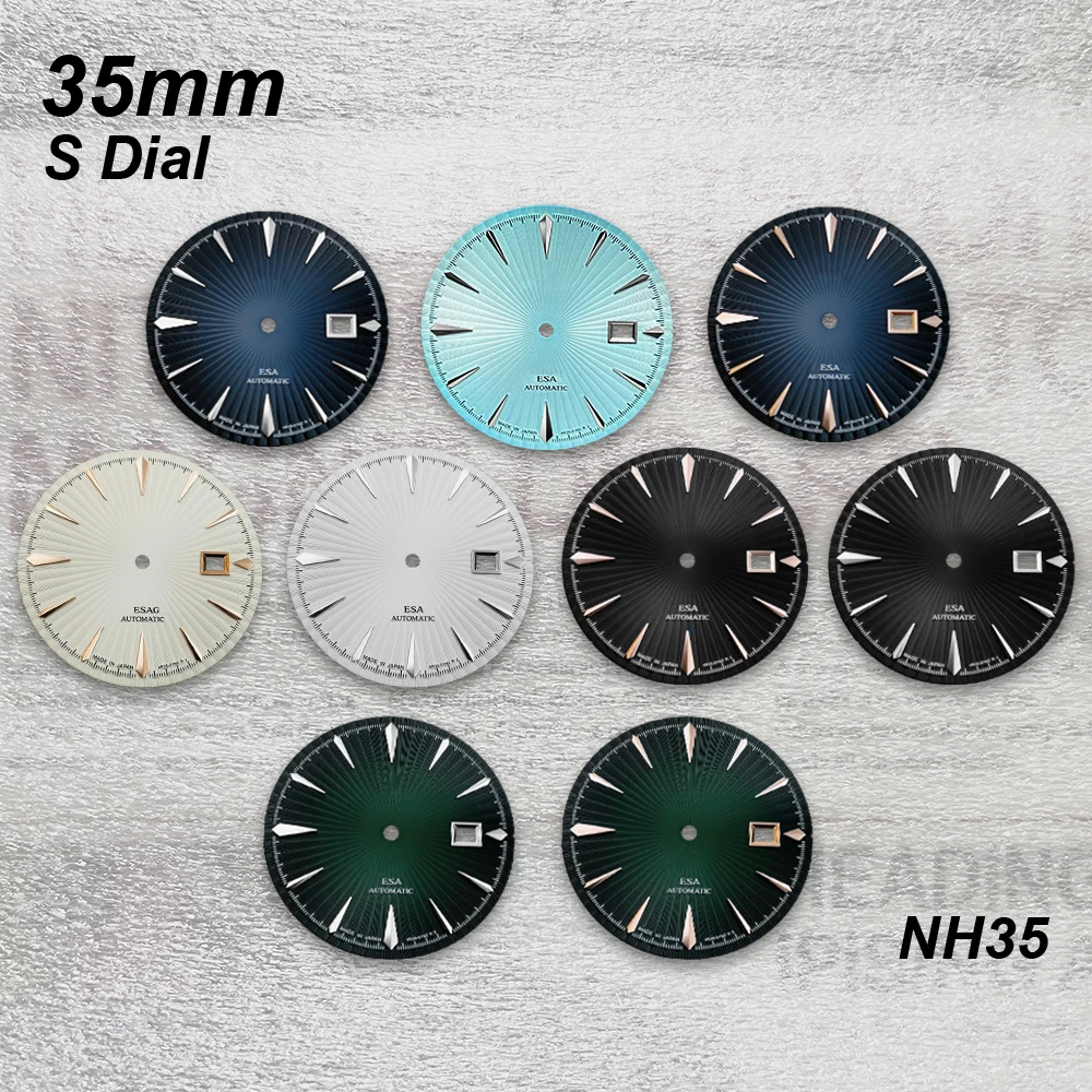 35mm Cocktail S Dial Suitable For NH35/NH36 Movement High-Quality Vertical Grain Dial Watch Modification Accessories