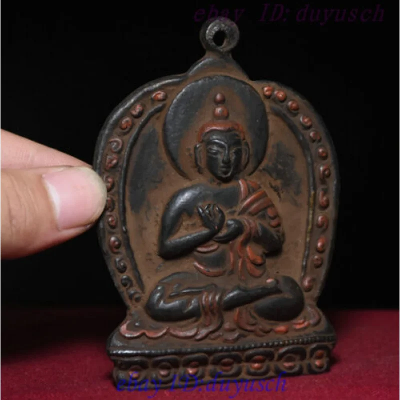 Collection Tibet Buddhism Bronze Charm Dipamkara Sakyamuni Buddha Pendant