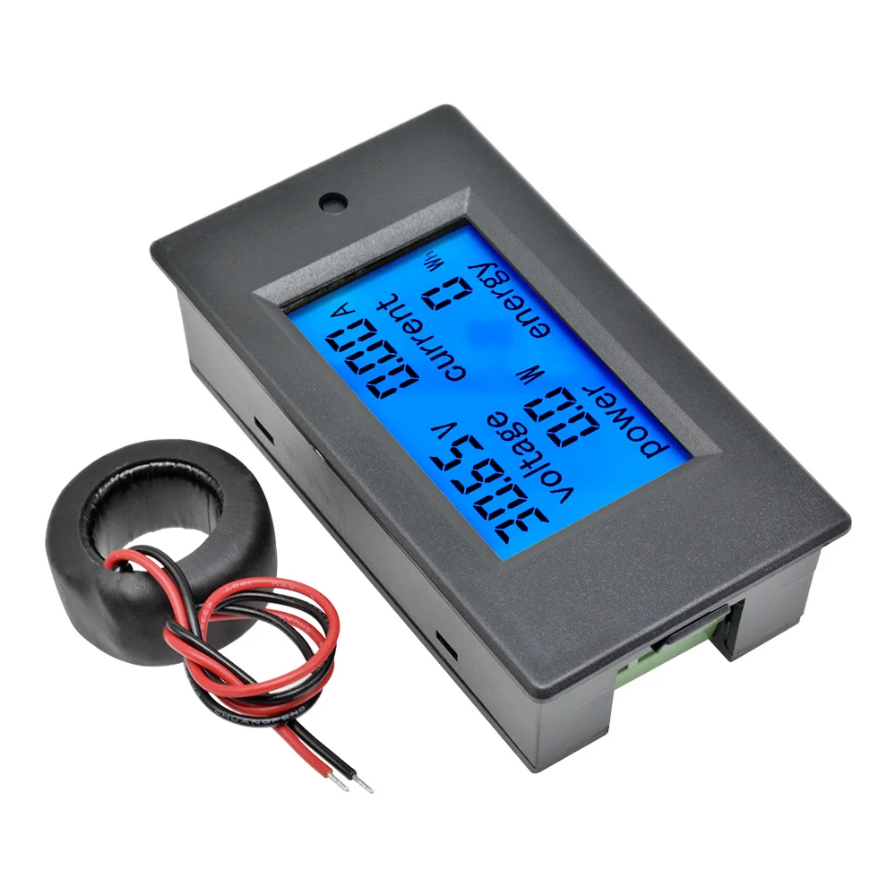 061 100A LCD Power Supply Voltage Display Power Meter Closed Type CT AC 80-260V Current Voltage Power Energy Panel Meter