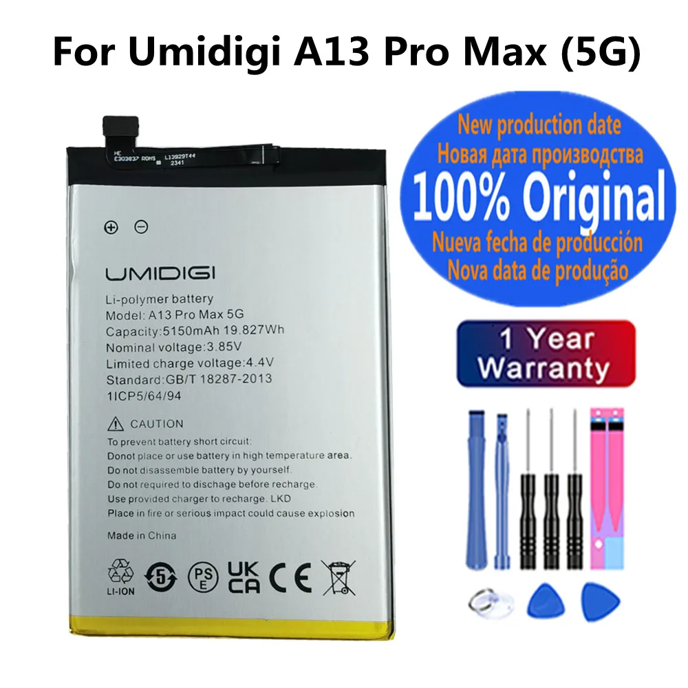 Baterai asli baru untuk UMI Umidigi A13 Pro Max 5G Phone Bateria A13Pro Max baterai pengganti pengiriman cepat + alat