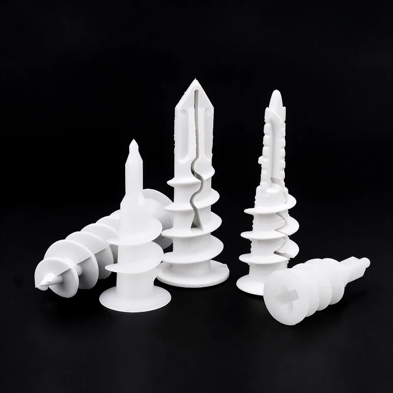 Self Drilling Nylon Drywall Anchors, Hollow Cavity Gypsum Board Expansion Plugs, No Pre-Drilling Wall Fasteners M10-M17